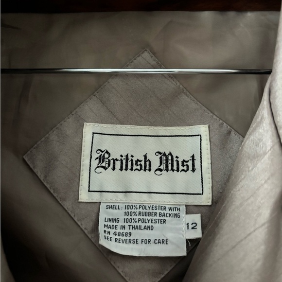 British Mist tan cream color long trench coat‎ size 12 - Picture 3 of 12